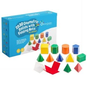 Greenbean - Geometric Solids 8cm with Folding Nets - 12 Shapes Pieces