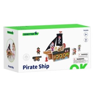 TookyToy - Pretend Play Wooden Pirate Ship Toy Set