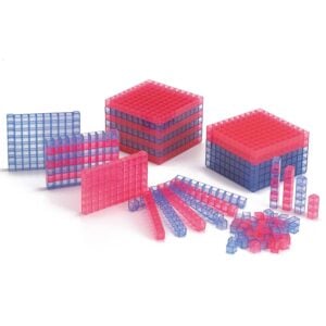 EDX Education - Transparent Interlocking Base Ten Blocks - Maths Manipulatives - 145pcs