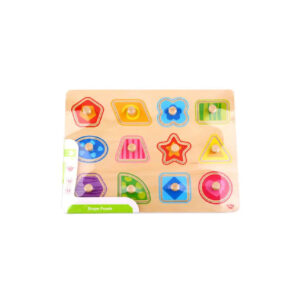 TookyToy - Wooden Peg Puzzle - Shapes & Colours