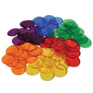 EDX Education - Counters - Transparent 6 Colours 19mm - 250pcs - Polybag
