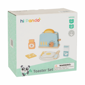 hi Pando - Pretend & Play - Wooden Toaster Breakfast Set - 10pcs