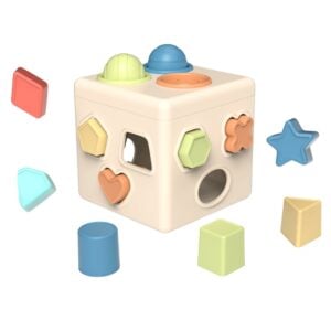 Mingli Toys - Shape Sorting Activity Cube - Eco-friendly Educational Toy - 16 Pieces
