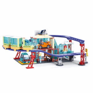 Sluban Building Set: Metropolis - Electric Bus & E-Car Store - 379 Pieces