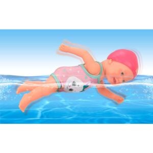 Takmay Dolls - Baby Girl Doll for Swimming - Water Safe with Costume Set - 34cm
