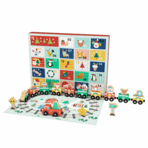 hi Pando - Wooden Train Set Advent Calendar - 24 Pieces