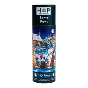 House of Puzzles - Santa Paws - Puzzle Tube - 150 Piece Jigsaw Puzzle