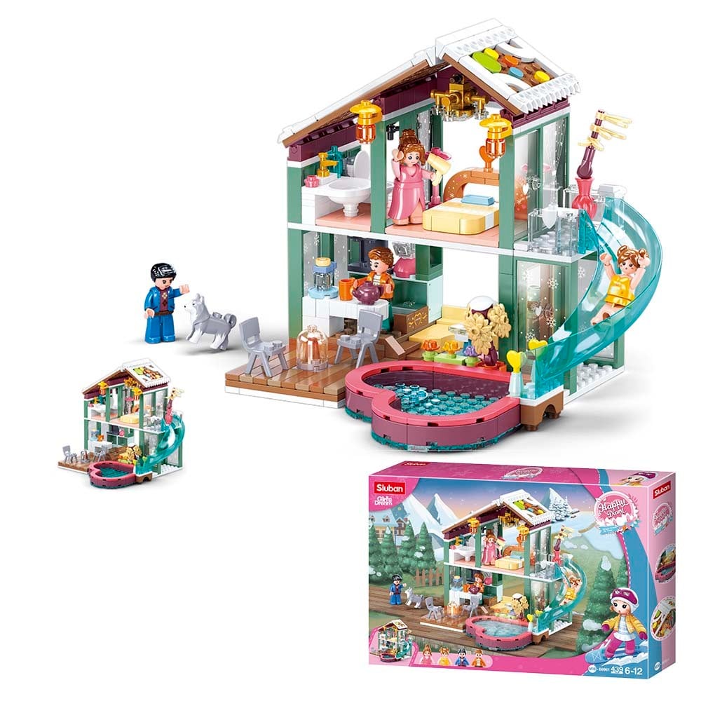 Sluban Building Set: Winter Travel In Snow - Resort - 439pcs