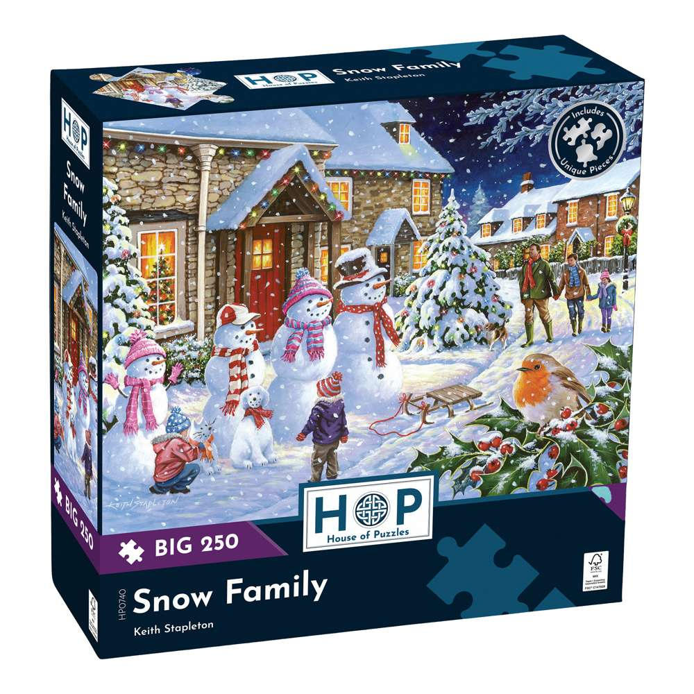 House of Puzzles - Snow Family - XL Pieces - 250 Piece Jigsaw Puzzle