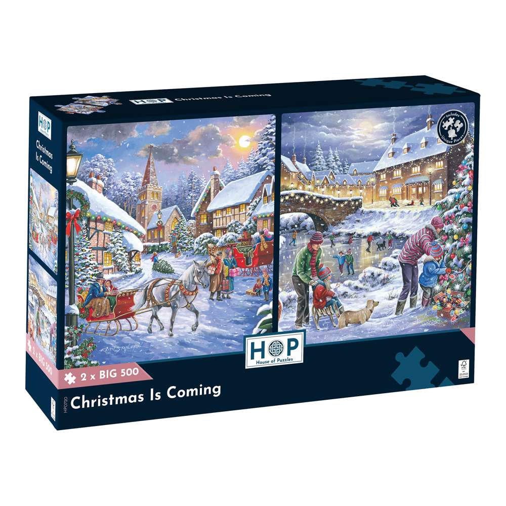 House of Puzzles - Christmas Is Coming - 2 x XL Pieces - 500 Piece Jigsaw Puzzles