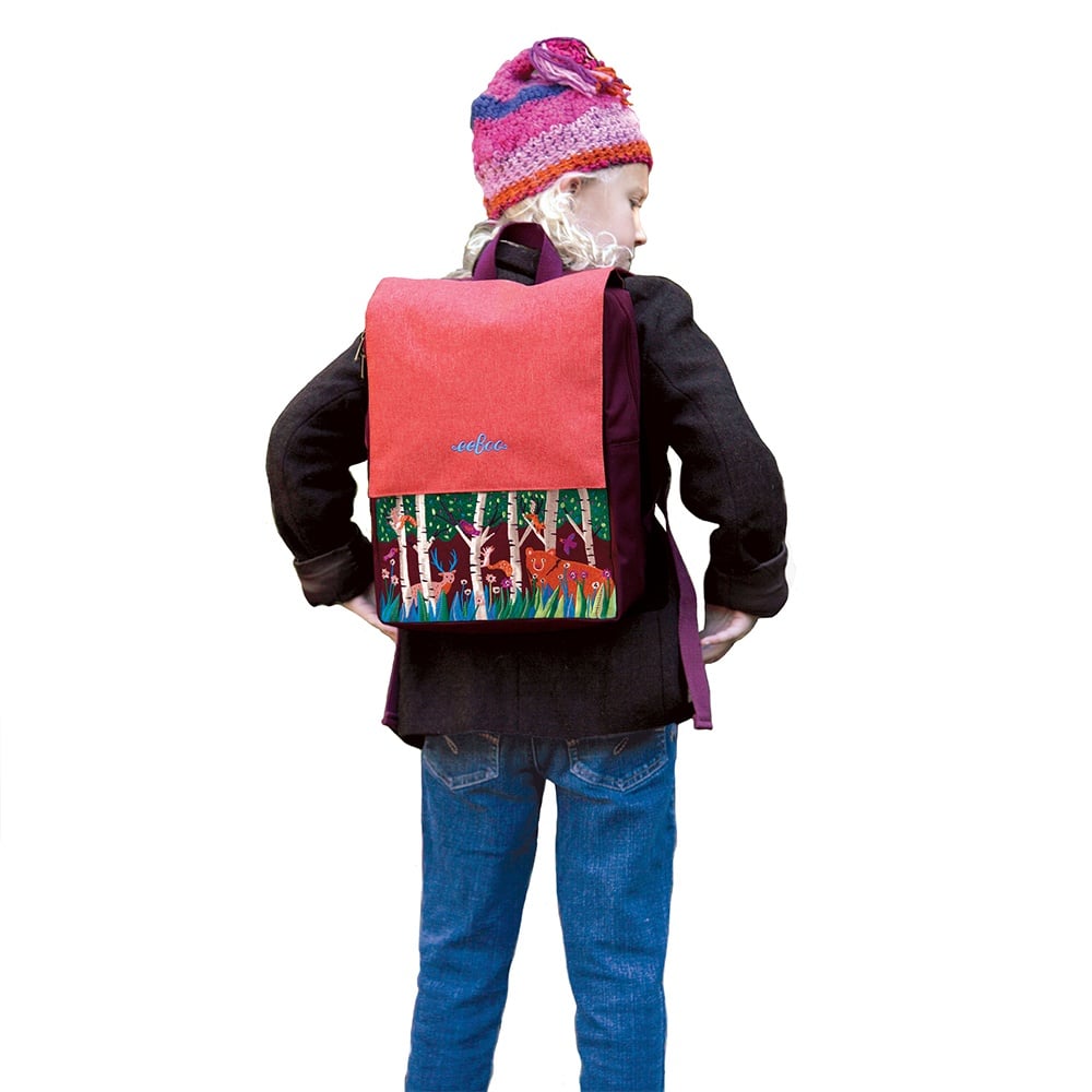 eeBoo - Embroidered Backpack for Kids: Bear in the Woods - Image 2