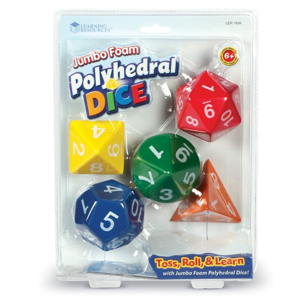 Learning Resources - Jumbo Foam Polyhedral Dice for Kids Ages 6+ - Image 3