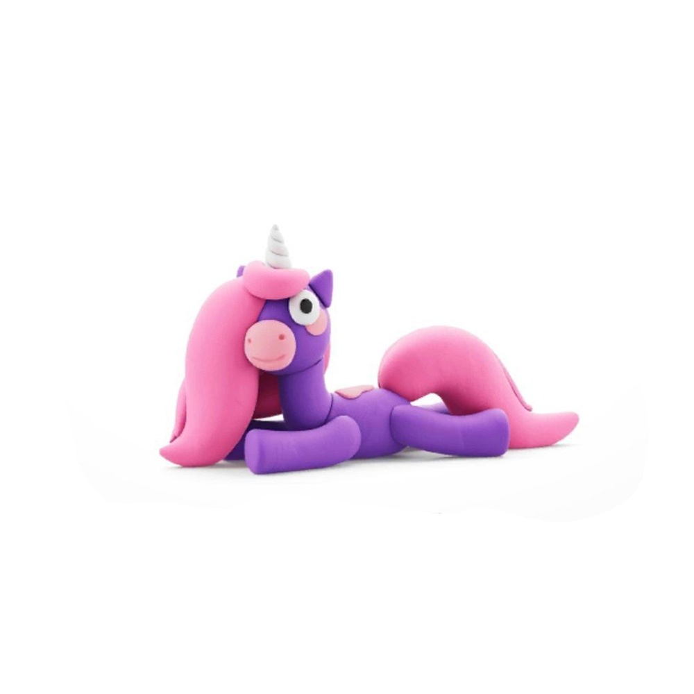 Hey Clay - Modelling Air-Dry Clay with Fun Interactive App - Brighty, Cloudy, Sparky, Series Rainbow Unicorns, 6 cans - Image 4