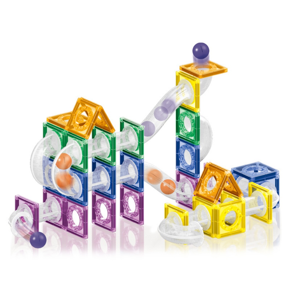 Cogo - Magnetic Tiles with Track Ball - 84 Pieces - Image 2