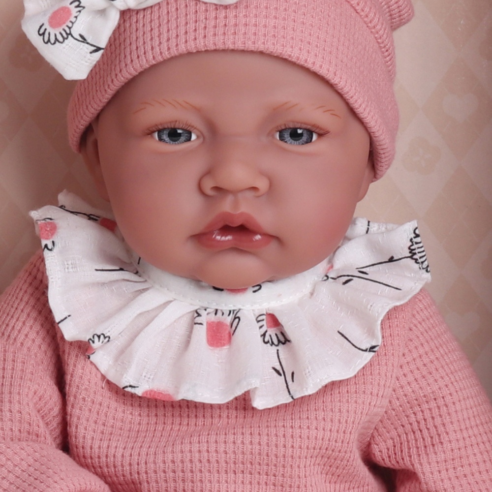Baby Doll - Soft Cotton Body - Pink Dress, Beanie & Shoes - 40cm - Image 4