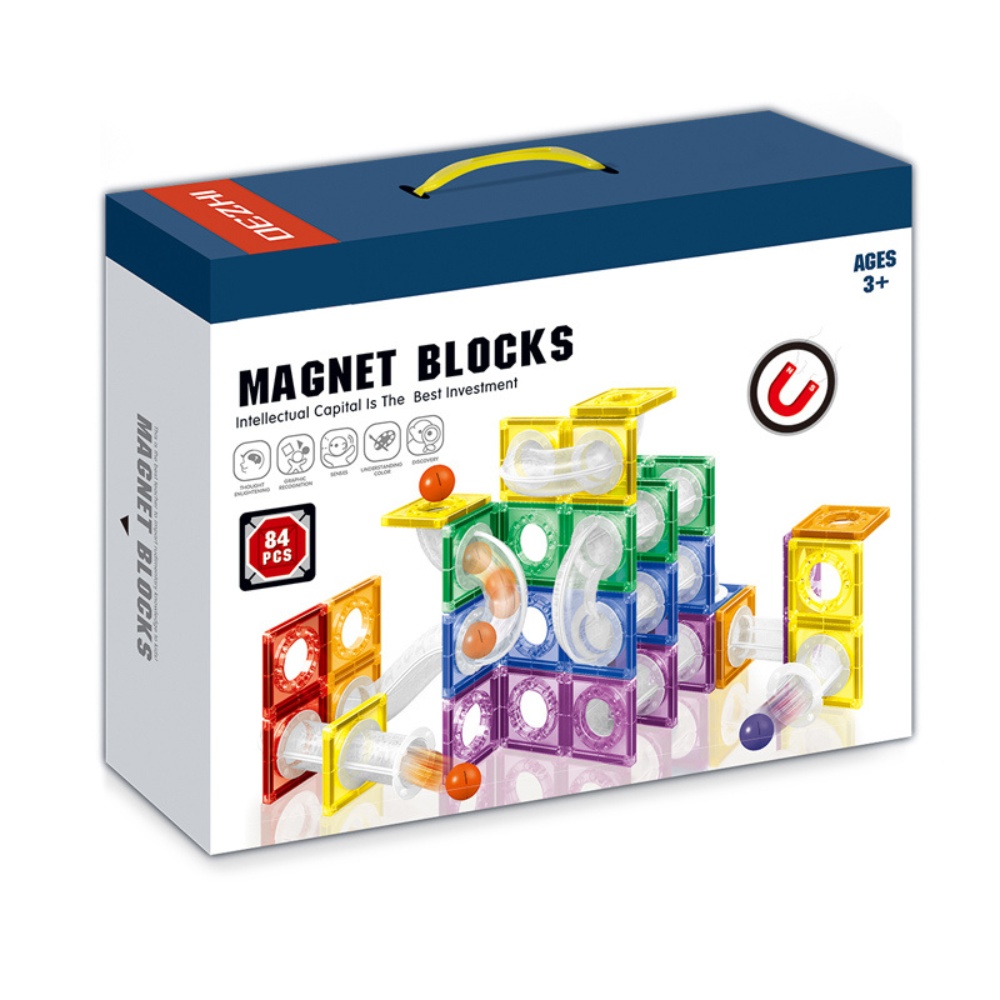 Cogo - Magnetic Tiles with Track Ball - 84 Pieces - Image 5