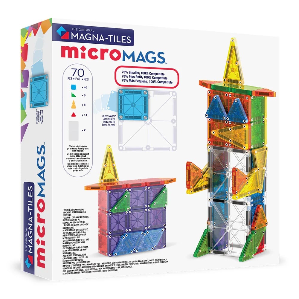 Magna-Tiles - Magnetic Construction Set - microMAGS Deluxe Set - 70pcs - Image 7