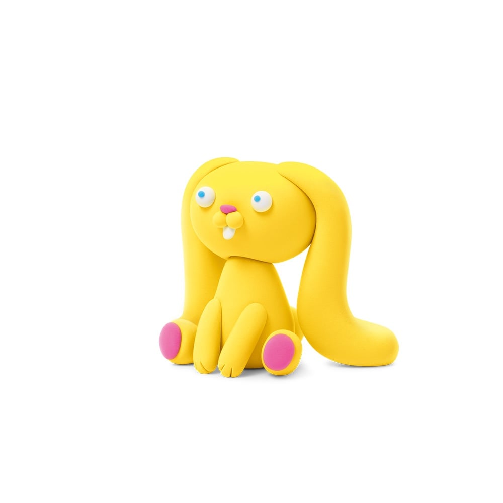 Hey Clay - Modelling Air-Dry Clay with Fun Interactive App - Bunny, series Fluffy Pets, 3 cans - Image 3