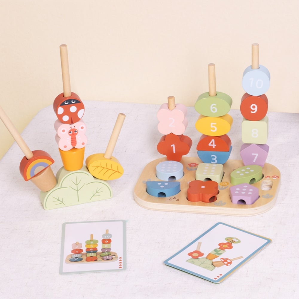 TookyToy - Wooden Montessori Garden Stacking Travel Toy 33pcs - Image 5