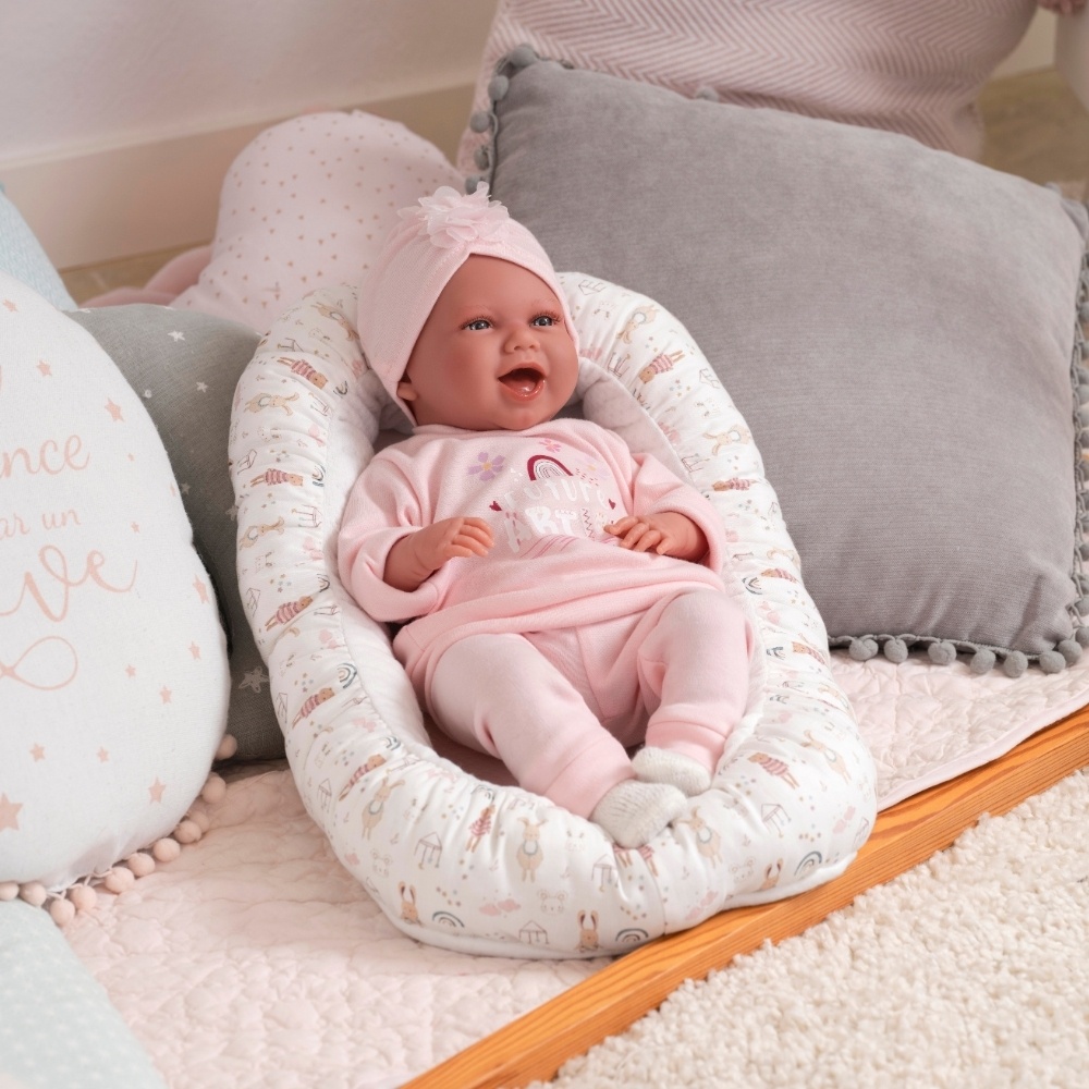 Llorens - Baby Girl Doll with Laughing Mechanism, Clothing & Cushion: Mimi - 42cm - Image 2