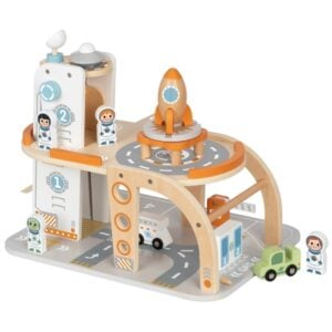 TookyToy - Pretend Play Wooden Space Station Toy Set - 14 Pieces