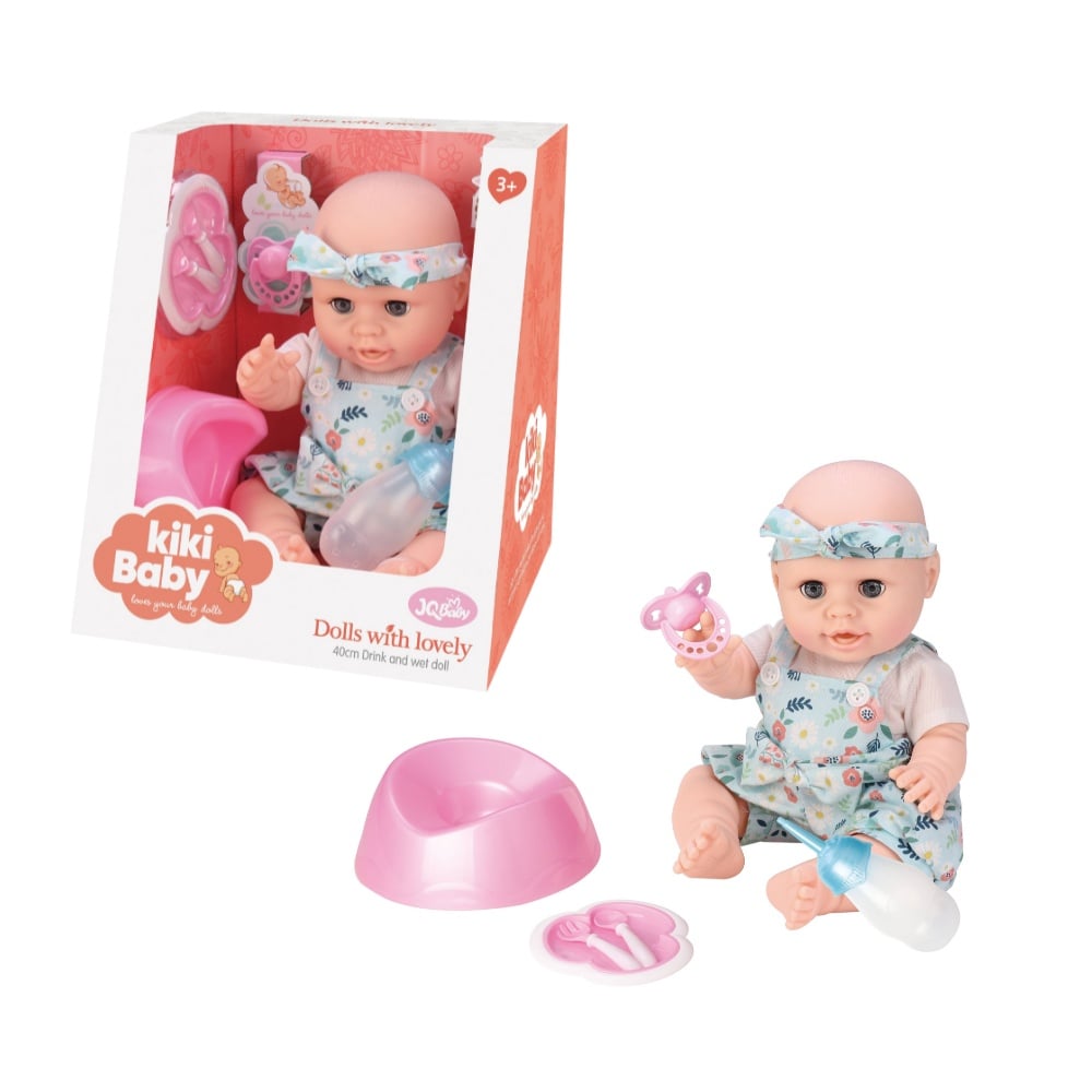 Baby Doll with Blue Clothing, Potty & Accessories - Vinyl Body - 38cm - Image 4