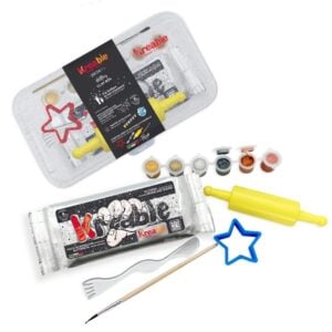 Toy Color Kreable - Glittery Clay Box - Sparkling Slate-Black Modeling Kit with Metallic Paints