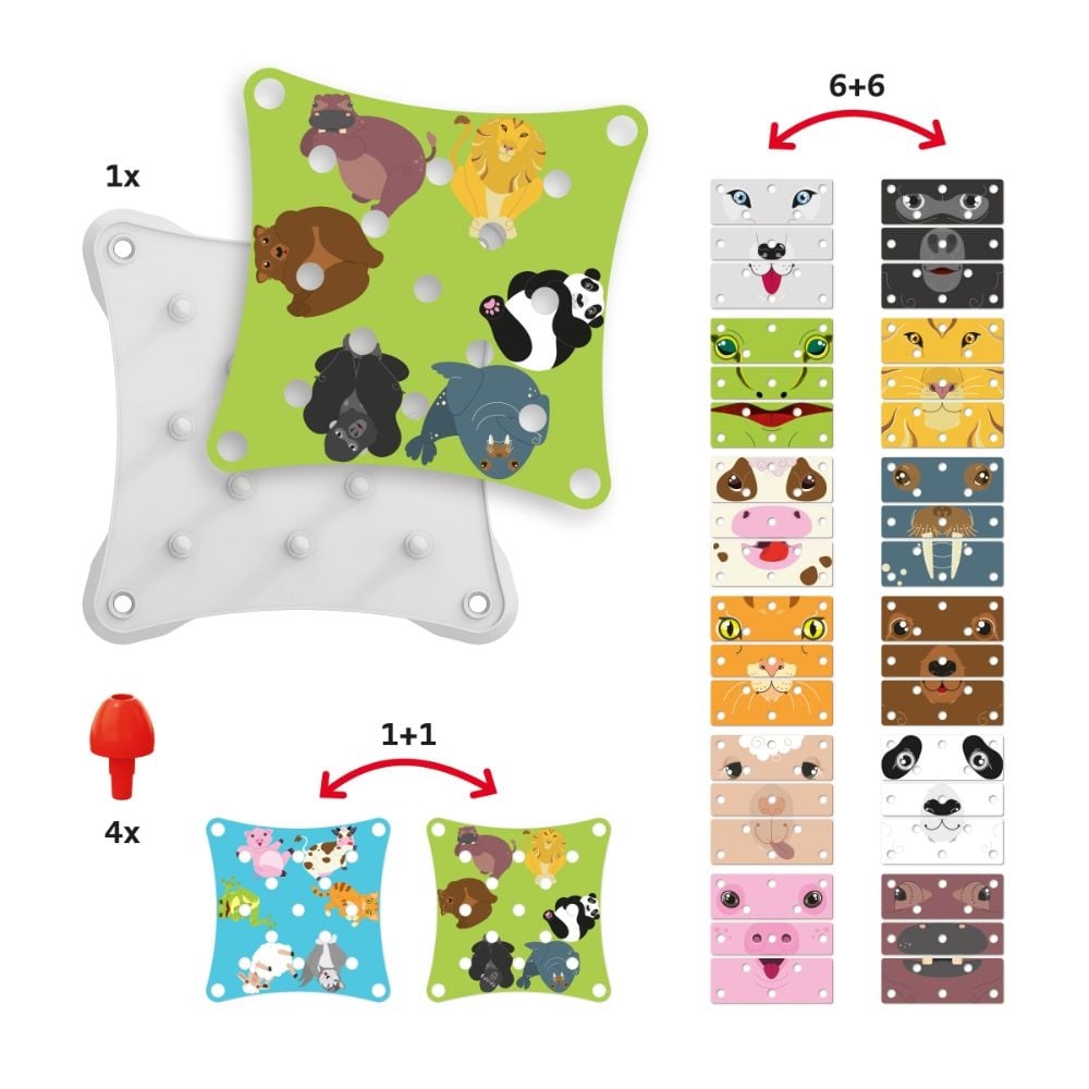 Quercetti - Guess the Animal Faces Puzzle - Memory & Recognition Game for Toddlers - Image 4