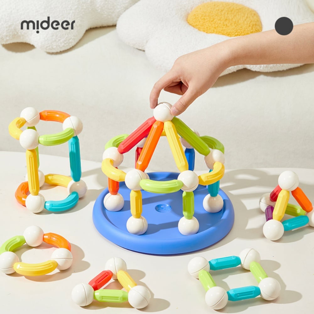 Mideer - Rainbow Magnetic Building Sticks STEM Construction Toy - 60 Pieces - Image 6