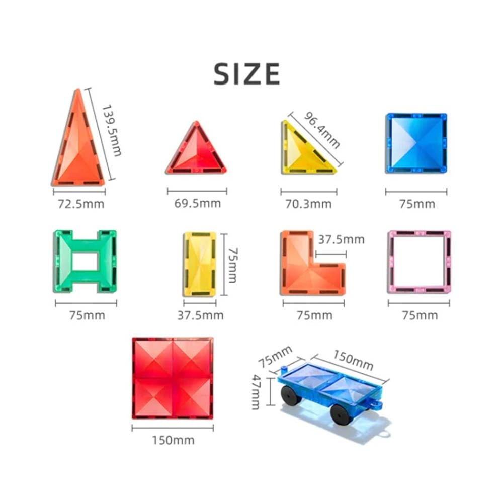 Mideer - Colourful Magnetic Tiles Building Set - 100pcs - Image 3