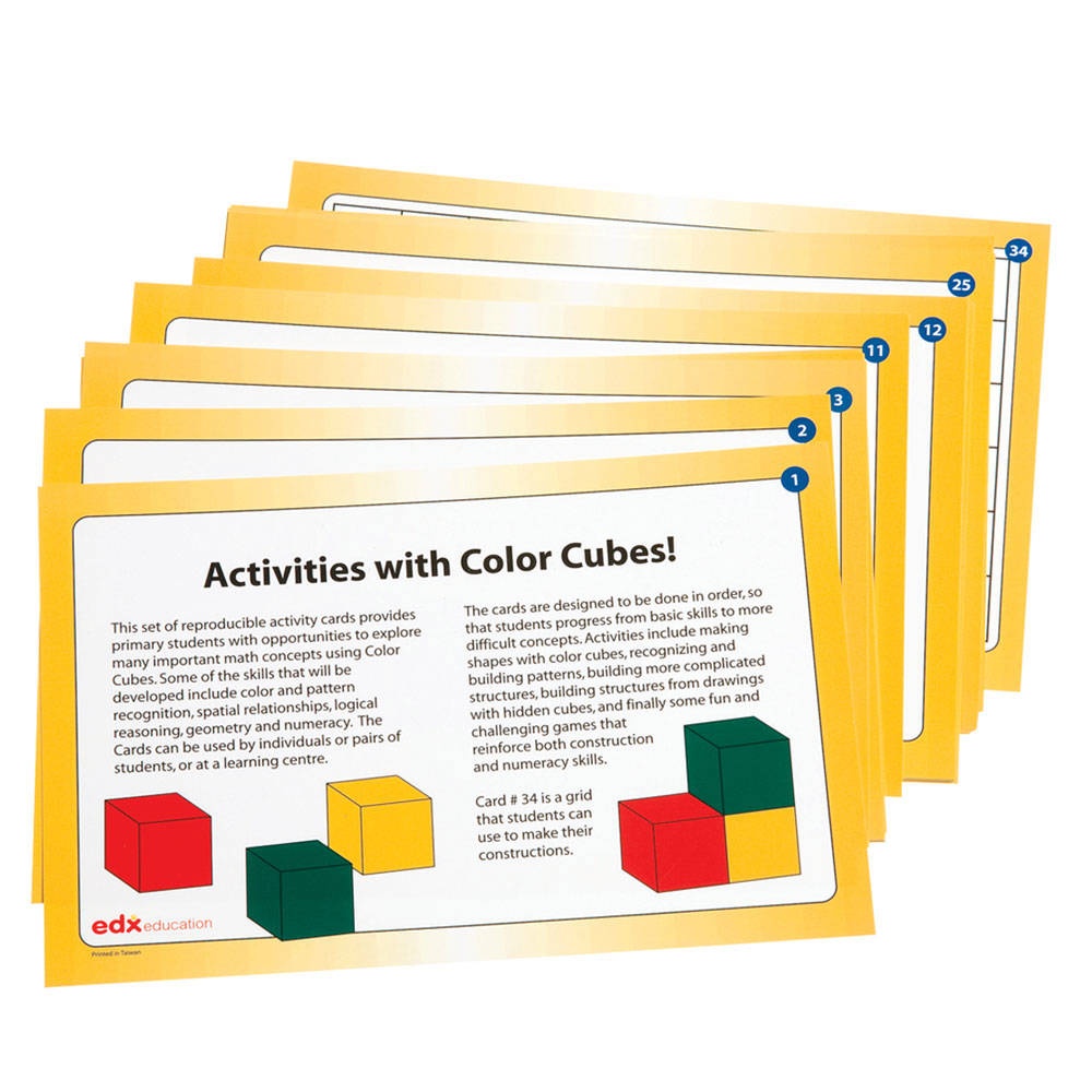 EDX Education - Colour Cubes - Wooden 20mm with Cards - 102pcs - Image 3