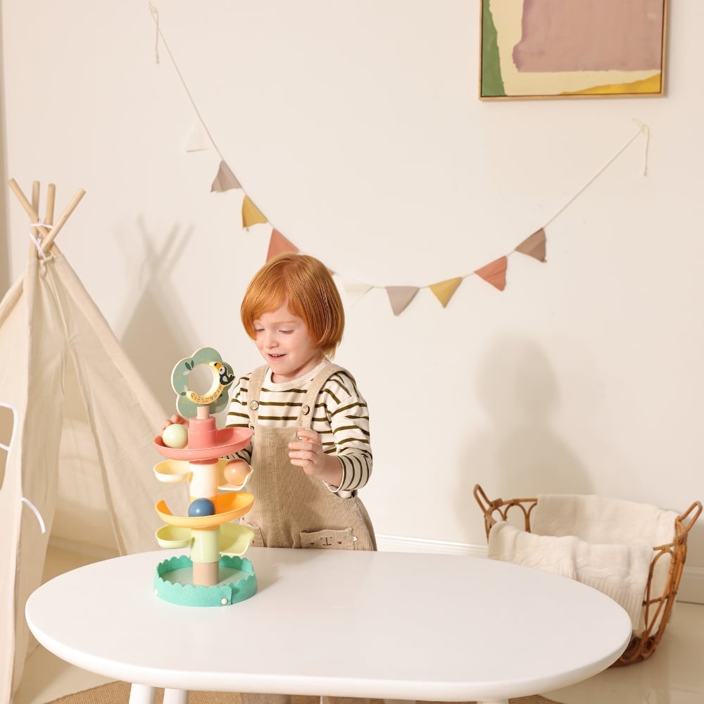 TookyToy - Ball Drop Tree Wooden Activity Toy for Toddlers - 10 Pieces - Image 3