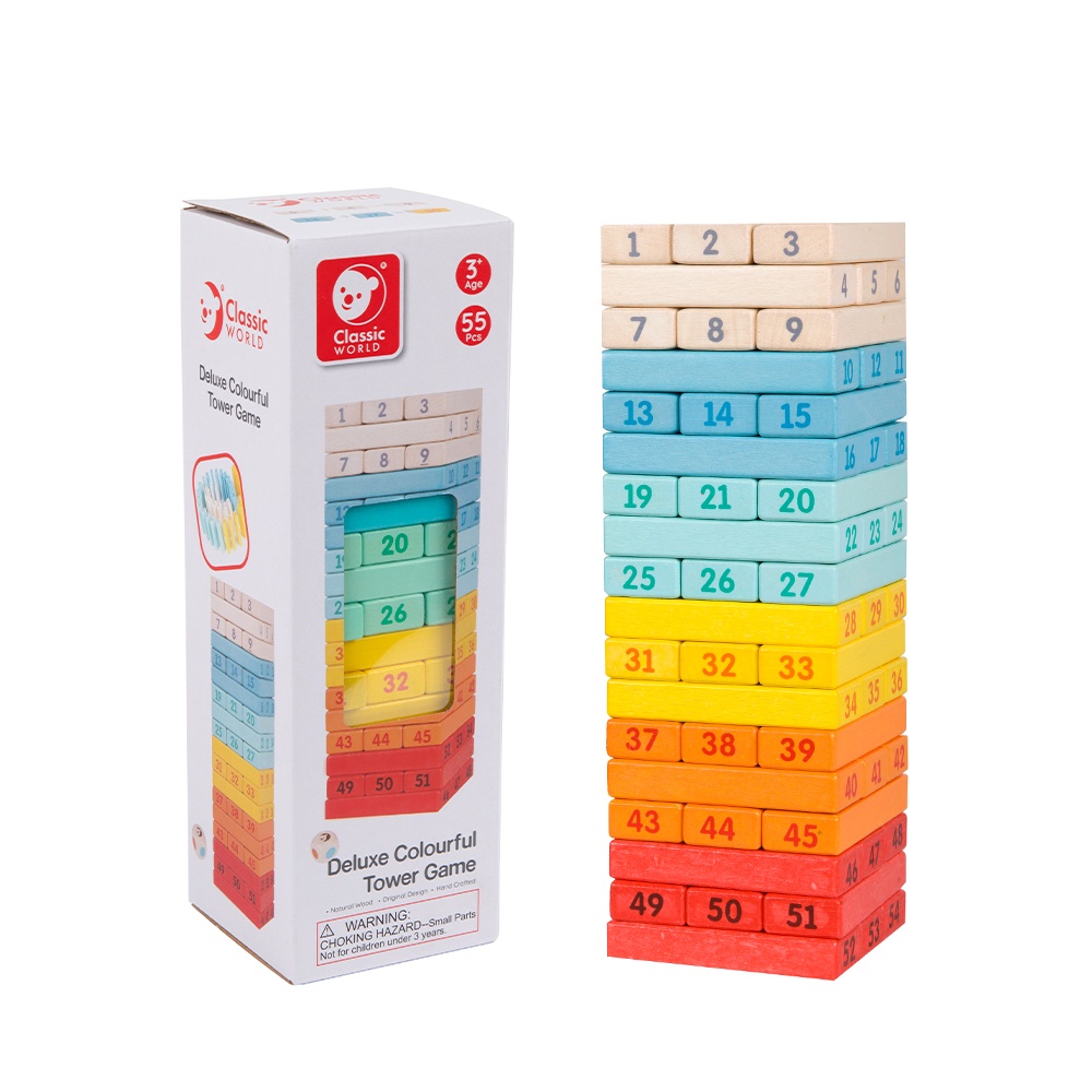 Classic World - Deluxe Colourful Stacking Game - 55pcs - Image 8