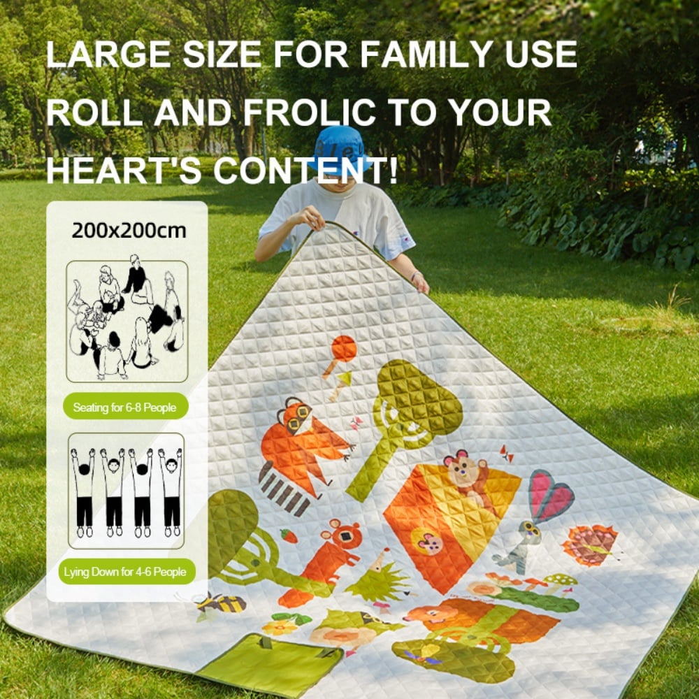 Mideer - Portable Family Picnic Mat with Artist Illustrations - Deer Camp Party - Image 5