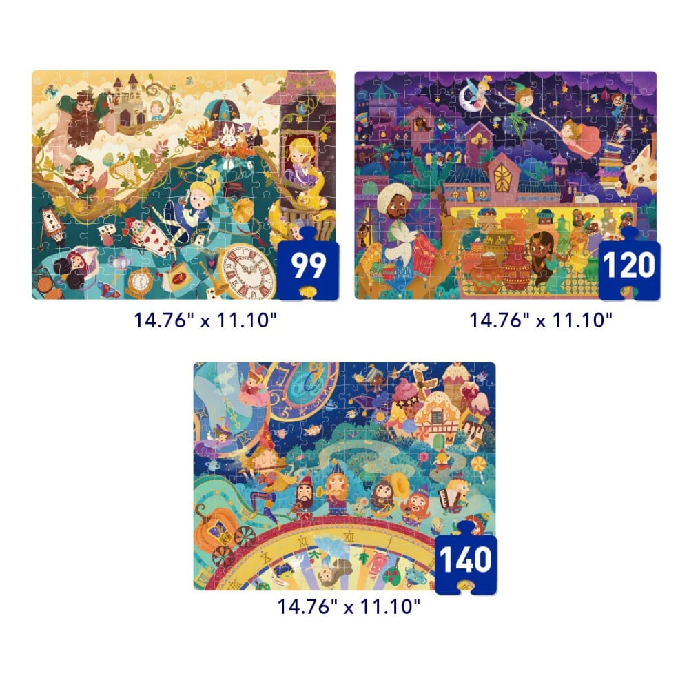 Mideer - Level Up Jigsaw Puzzle for Kids - 3-in-1 - Level 5 Fairytale World - Image 3