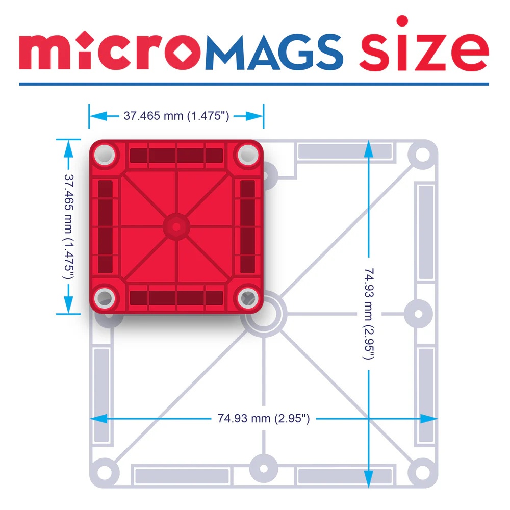 Magna-Tiles - Magnetic Construction Set - microMAGS Deluxe Set - 70pcs - Image 6