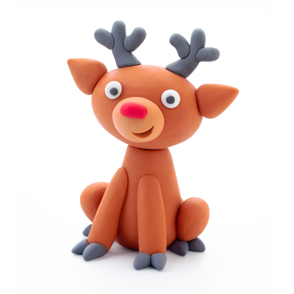 Hey Clay - Modelling Air-Dry Clay with Fun Interactive App - Reindeer, Christmas Series, 5 cans - Image 2