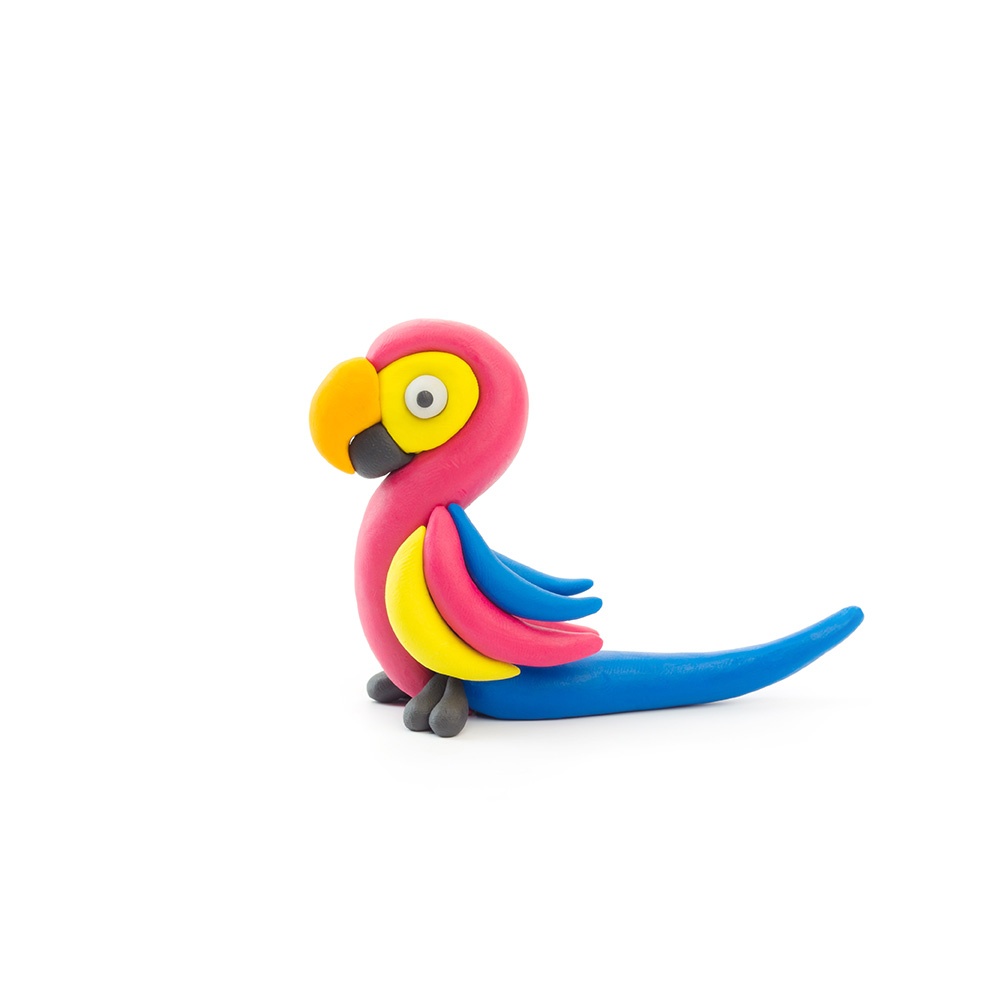 Hey Clay - Modelling Air-Dry Clay with Fun Interactive App - Ara Parrot, series Birds, 3 cans - Image 3