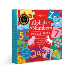 eeBoo - Alphabet & Numbers Puzzle Pairs - Educational Puzzle for Kids