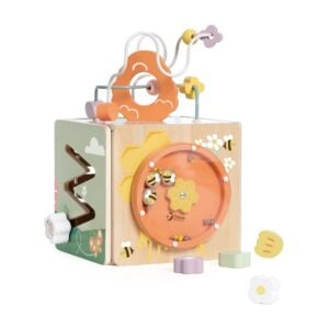 Classic World - Honeybee 5-Sided Wooden Activity Play Cube for Toddlers