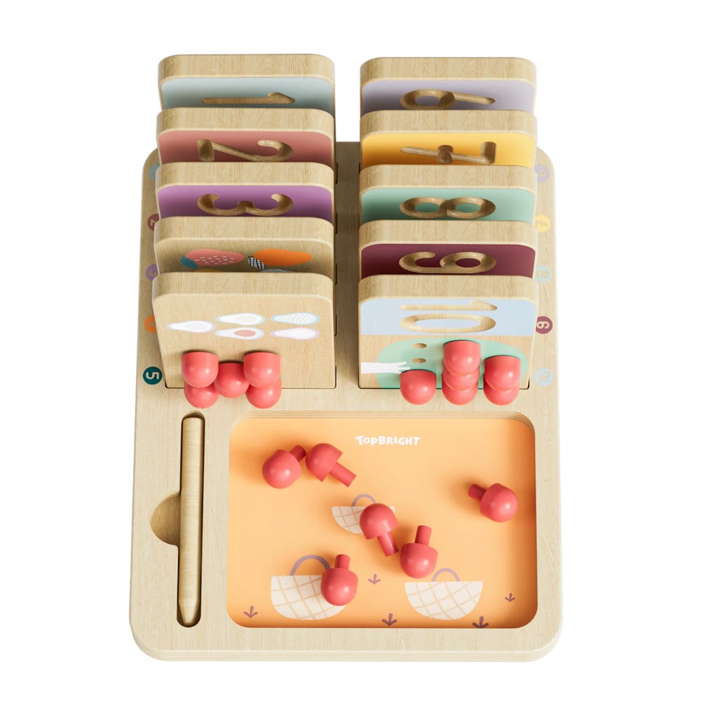TopBright - Wooden Montessory Fruit Tree Counting & Writing Number Toy - Image 6