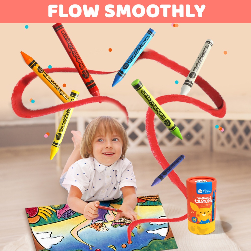 Jar Meló - Wax Crayons - Washable Non-Toxic - 24 Colours - Image 5