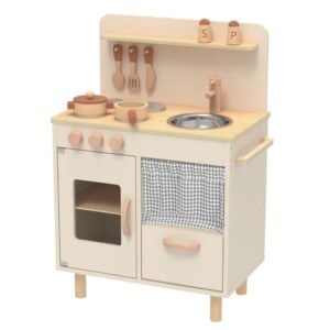 TookyToy - Pretend Play Wooden Kitchen Set with Accessories