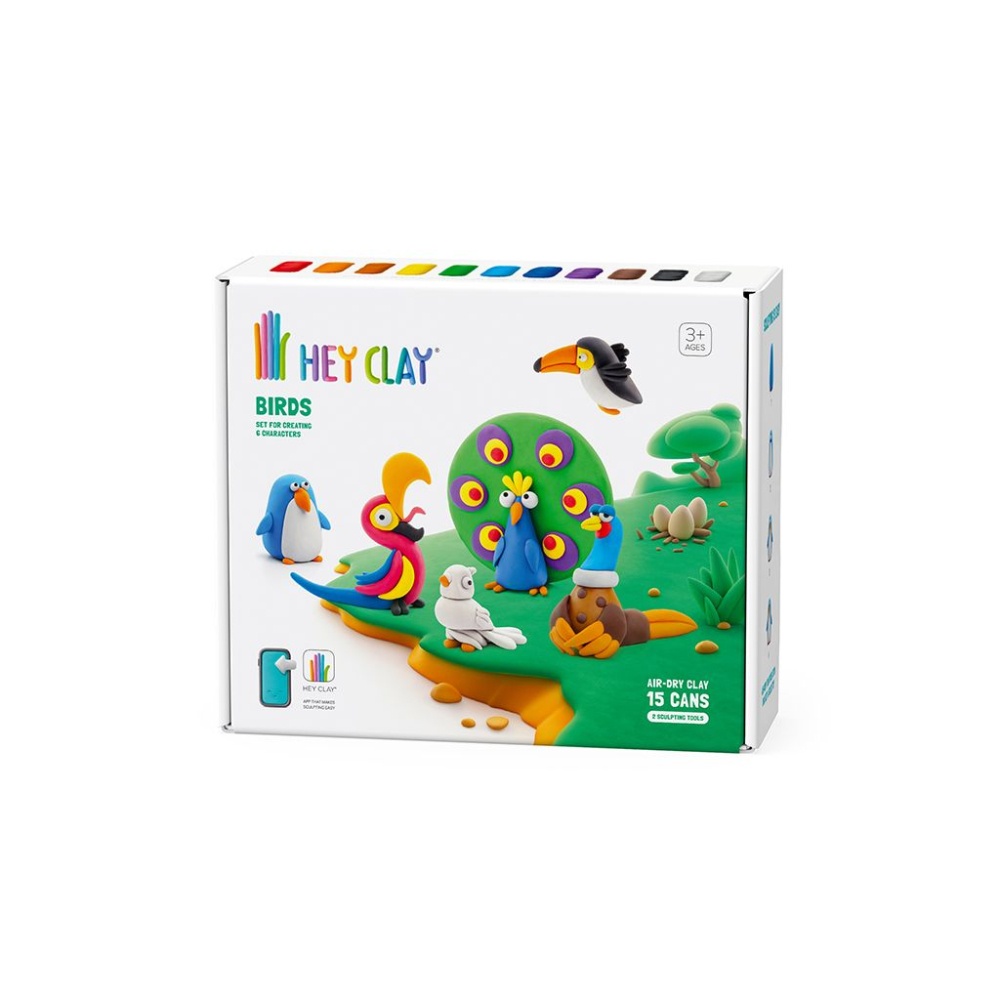 Hey Clay - Modelling Air-Dry Clay with Fun Interactive App - Birds, 15 cans - Image 8