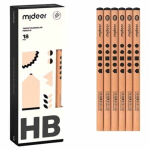 Mideer - Triangular HB Pencils 18-Pack - Correct Pencil Grip for for Early Writing
