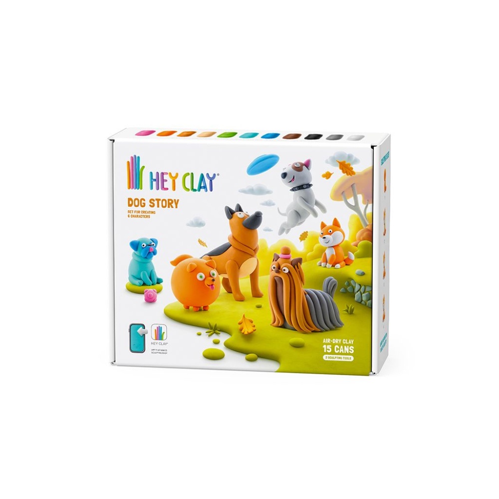 Hey Clay - Modelling Air-Dry Clay with Fun Interactive App - Dog Story, 15 cans - Image 7