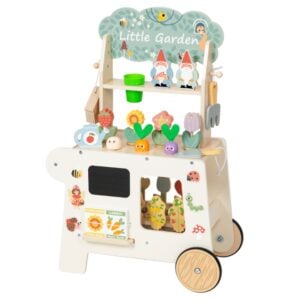 TookyToy - Pretend Play Wooden Gardening Cart Set - 53 Pieces