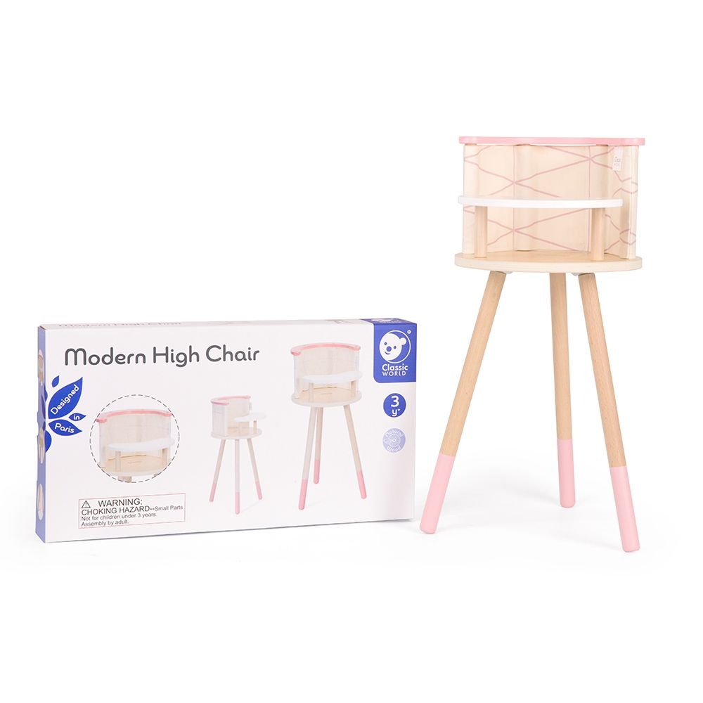 Classic World - Pretend & Play - Modern Doll High Chair - Image 7