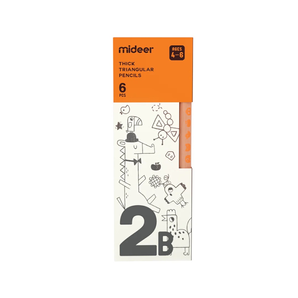 Mideer - Triangular 2B Pencils - 6 Thick Easy Grip Pencils for Early Writing - Image 5