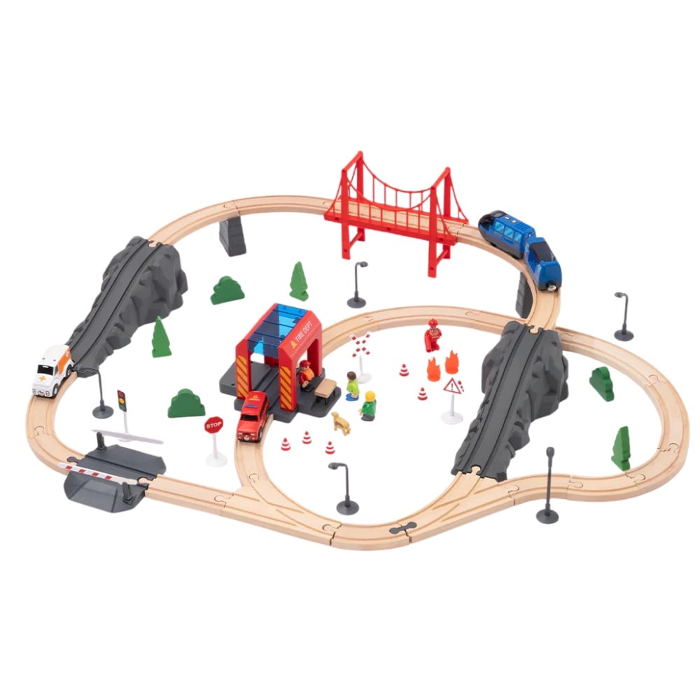 TookyToy - Wooden Train Set - Fire Rescue - Image 5